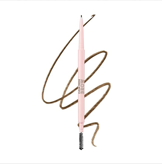 Covergirl Clean Fresh Brow Nano, 500 Medium Brown, Eyebrow Pencil, Ultra-Precise Tip, Waterproof, Transfer-Resistant, Built-In Spoolie, Vegan Formula, 0.001oz
