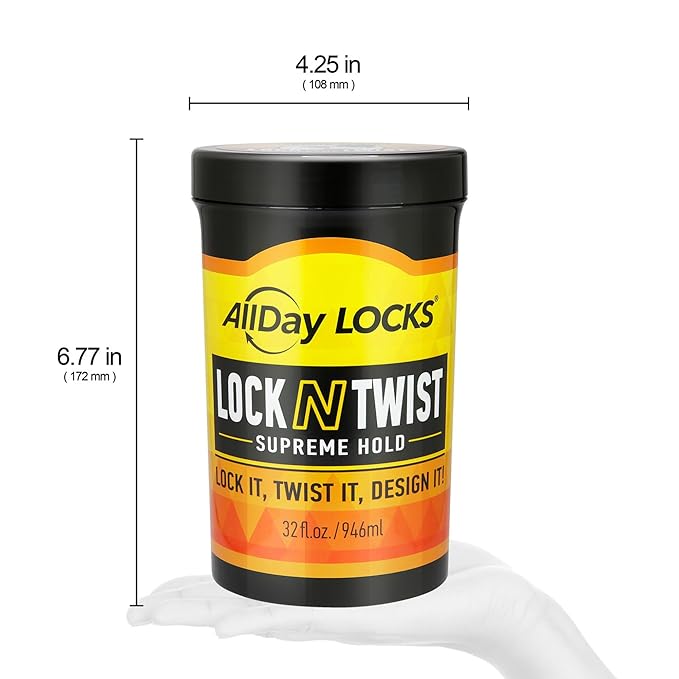 AllDay Locks Lock N Twist (Jar) | Supreme Hold, No Frizz or Flaking | Hydrating, Nourishing Loc Booster | Grape & Avocado-Infused | Lock & Twist Braids, Locks, Twists, Cornrows | 32 oz