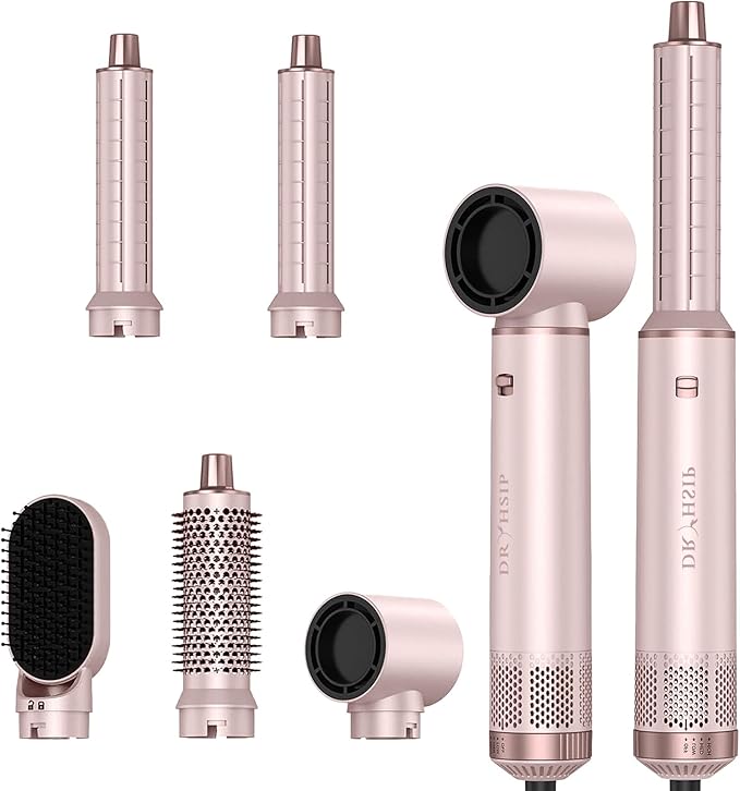 5 in 1 Hair Dryer Brush Set, Multi Ionic Air Styler Set, 800W Auto Wrap Air Hair Styler Without Heat Damage, Curl, Volumize and Straighten