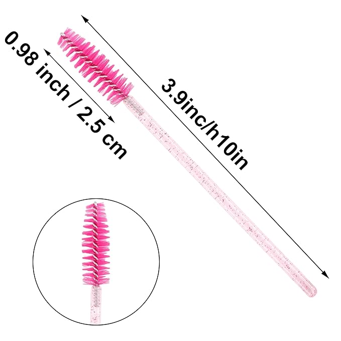 COCIDE 500Pcs Colorful Eyebrow Brush Eyelash Comb Lash Brushes Disposable Mascara Wands Lash Spoolies for Eyelash Extensions Supplies Makeup Applicators