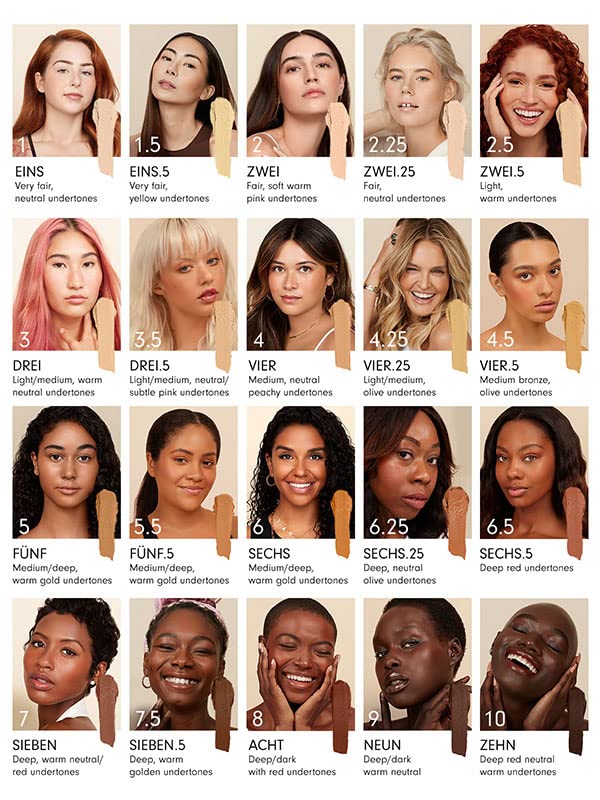 Monika Blunder Beauty - Blunder Cover Foundation Concealer - Shade: 4 - Vier - Medium, Neutral Peachy Undertones - Clean Beauty, All-In-One, Cruelty-Free, Vegan - 0.62 oz