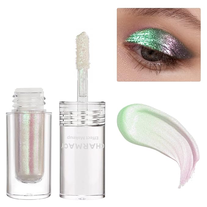 CHARMACY Liquid Duochrome Eyeshadow, Multi-Dimensional Eye Looks, Long Lasting Glitter Eye Shadow Sets Metallic Pigments, Quick Drying, Sparkling Shiny Eye Makeup for Beginners, 1.6g (#14)