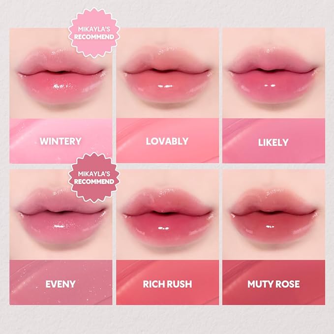 TIRTIR [*Mini Size Waterism Tinted Lip Gloss #17 Aliven, 0.06 Fl Oz – Kiss Ready Lipgloss, 12H Long Lasting Non Sticky Natural Tinted Glow Korean Multiuse Cheek and Lip Tint for Women gift