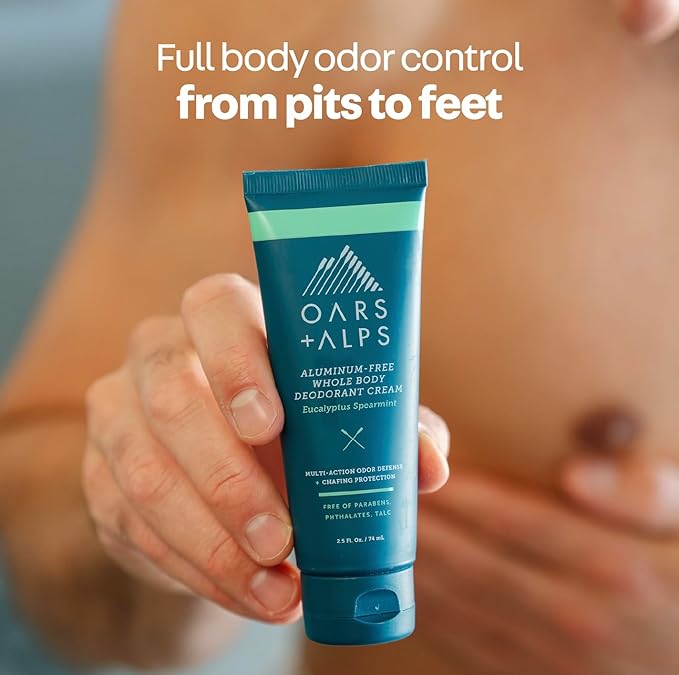 Oars + Alps Whole Body Deodorant for Men & Women, Aluminum Free & Natural Deodorant with Ylang Ylang, Citrus, Patchouli, Multi-Action Odor Defense, Long Lasting, Anti-Chafe, Variety 3 Psck, 2.5oz