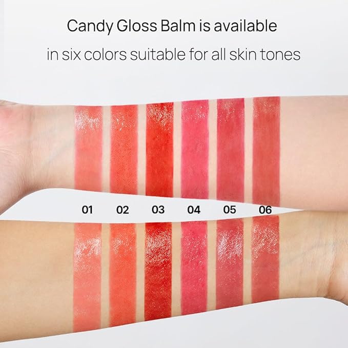 YNM Candy Gloss Balm 3g (03 CRIMSON CHILI, 3g) (+9 colors) K-beauty, Tinted, Color Lipstick Balm, Glossy, Moisture, korean, Jello lips, Non-Sticky and Long-lasting