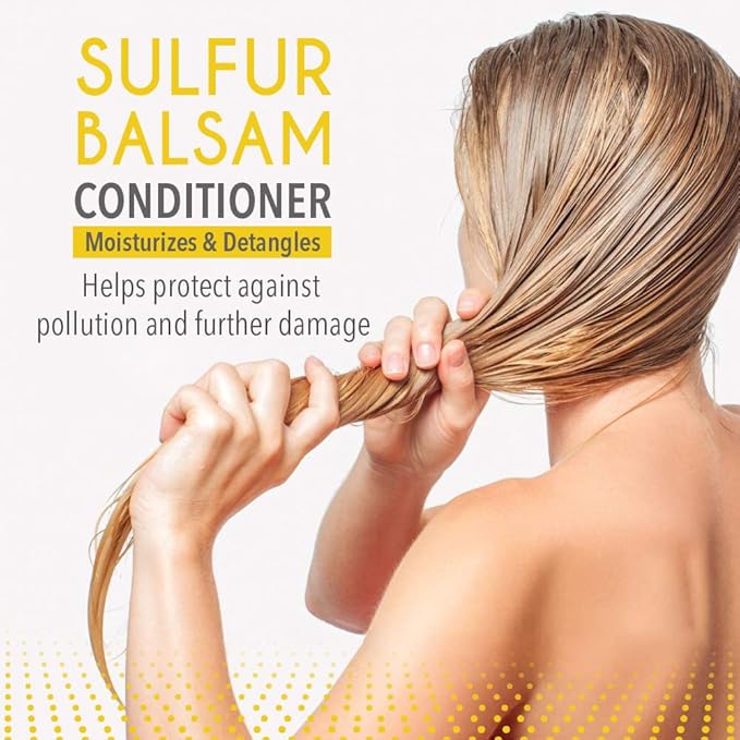 Dr. Robaina Sulfur Balsam Conditioner – Hydrating & Detangling Formula for Sensitive, Flaky or Itchy Scalp – Tea Tree & Shea Butter Blend – Color-Safe, Silicone-Free, 8 fl oz - Made in the USA