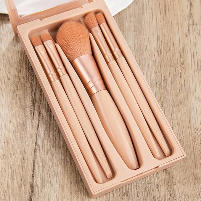 callie Personalized Makeup Brushes Sets for Women, Custom Birth Flower Bouquet Cartoon Character 5 Pcs Makeup Brushes Box Set with Name Initial and Mirror Birthday Gift for Women Girl