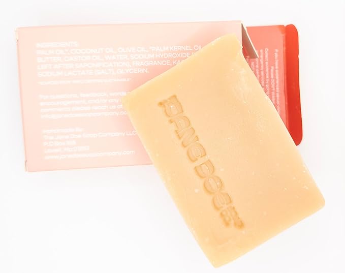 Natural Handmade Cold Process Bar Soap - Made with Olive oil, Coconut oil, Castor, Shea Butter, and Kaolin Clay-Plant Based, Vegan, Moisturizing, Hand/Body Soap! 1 Bar (Leah Sweet Nectar Hibiscus)