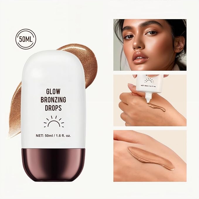 Liquid Highlighter 4 Colors Shimmer Glow Finish Face Highlighter Lightweight Waterproof Long Lasting Face Illuminator Highlight Illuminator for Face Cheek Eyes (Color 01)