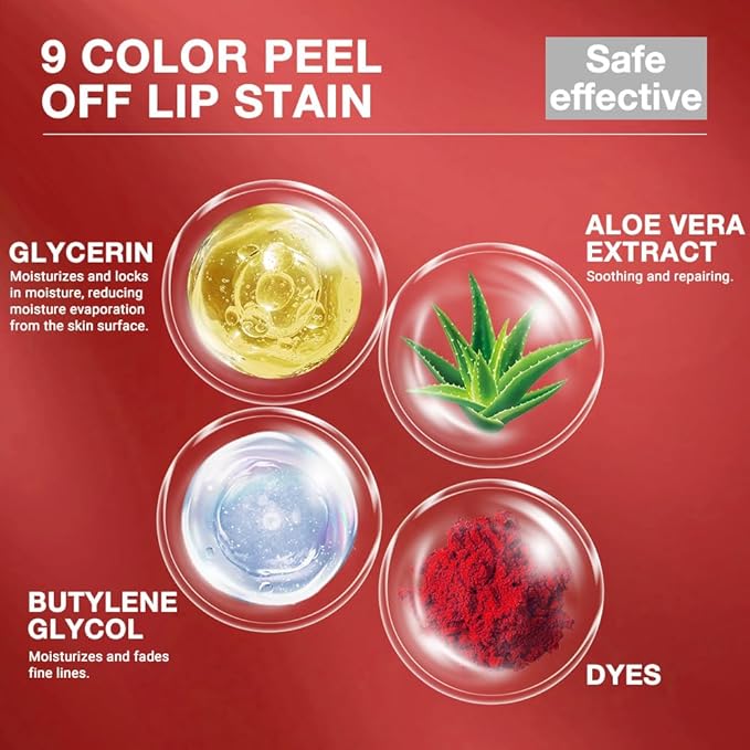 evpct Lip Tains Peel off, 3Pcs Peel off Lip Liner Tattoo Lip Stain Tint Gloss Makeup Set, Long Lasting Waterproof 24 Hours Matte Transfer-proof Color Stay Lipstick, Light Pink & Dusty Rose & Rose Pink