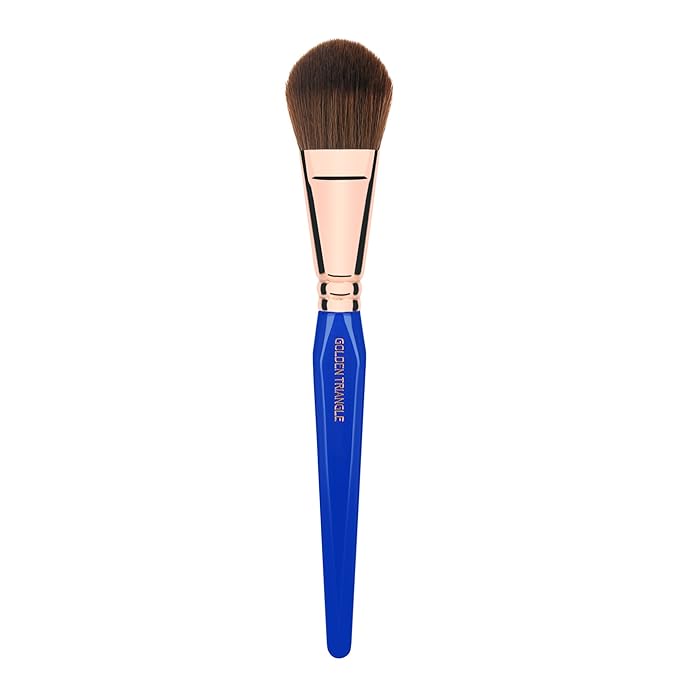 Bdellium Tools Professional Makeup Brush - Golden Triangle 960 Precision Blusher - With All Vegan and Soft Synthetic Fibers, For Applying Blush (Blue, 1pc)
