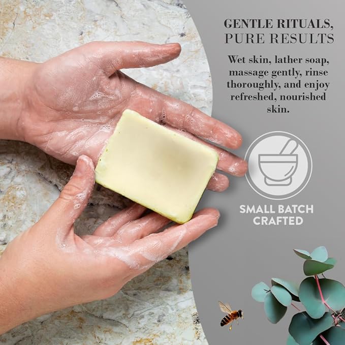 Eucalyptus Lemon Tallow Soap – Grass-Fed Bar with Essential Oil – Fresh & Naturally Energizing – 3 Pack
