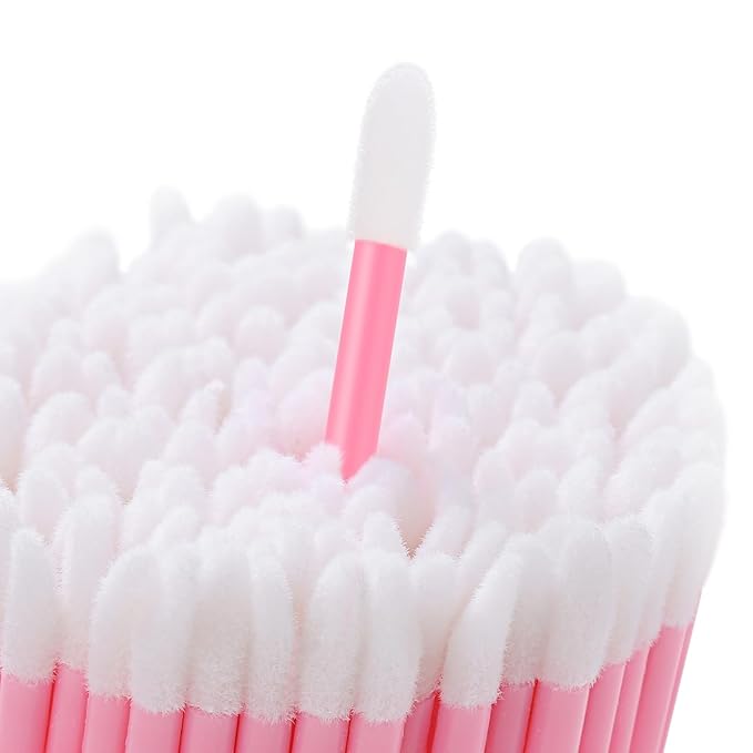 240 Pieces Disposable Lip Wands Lip Brushes,Lipstick Applicator Brushes Lip Gloss Wand,Soft Lint Free,Eyes & Lips Makeup Applicator Wands Tools（PINK）