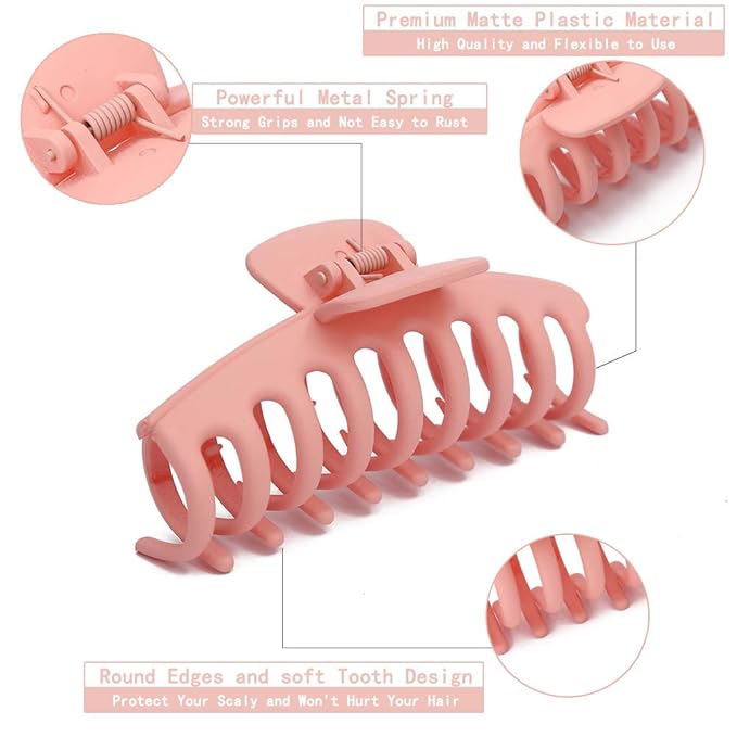 8 Pcs Hair Clips Large Claw Hair Clips for Thick Hair No Slip, Strong Hold Big Hair Claw Banana Hair Claw Clips for Women and Girls Hair Accessories Gifts