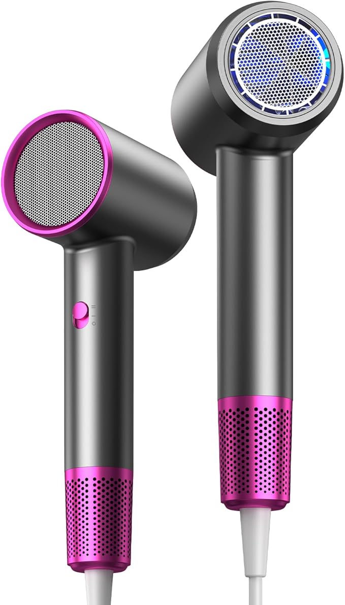 Hair Dryer Fast Dry 1200W Professional Ionic Hairdryer, Super Compact & Lightweight with Even Heat Anti-Static, Frizz-Control, Quick Drying, Energy Saving, Hairdryers for Women & Man (Gray)