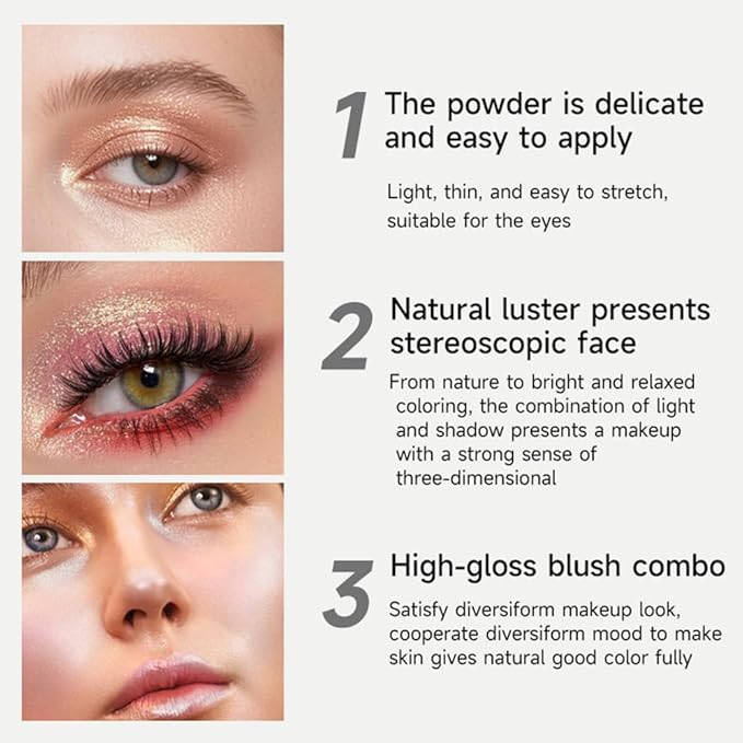 Monochrome Cream Glittle Eyeshadow Palette Makeup, High Pigment Natural Sombras Crema Para Ojos, Brown Shimmer Single Eye Shadow for Older Women, Talc, Paraben & Cruelty Free