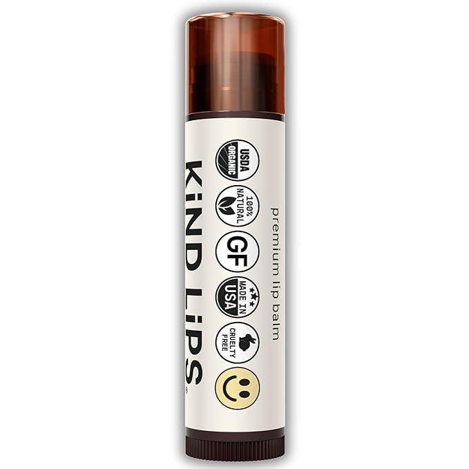 Kind Lips Vanilla Lemon Lip Balm 3-Pack - USDA Organic, Natural Chapstick Alternative for Dry Lips | Gluten-Free, Cruelty-Free