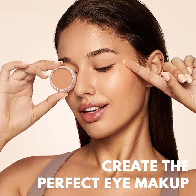 Eyeshadow Primer Base Long-Lasting Cream Eye Makeup Primer Matte, Waterproof Eye Base for Vibrant, Eyeshadow Concealer For All Skin Type, 0.35oz/count, Tan with Medium Coverage