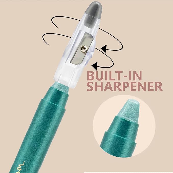 Green Eyeshadow Stick, Blendable Creamy Eye Brightener Stick, Waterproof Eyeshadow Pencil Long Lasting Crayon, Smooth Shimmer Eye Shadow Highlighter Eye Liner Makeup.#2 green shimmer