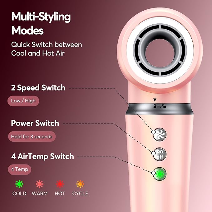 5 in 1 Air Wrap Hair Styler with Travel Bag- Professional Frizz-Free Auto Wrap Curler, High-Speed Hair Dryer, Straightening & Blow Dryer Brush for Multiple Styling, No Heat Damage, Gift for Women
