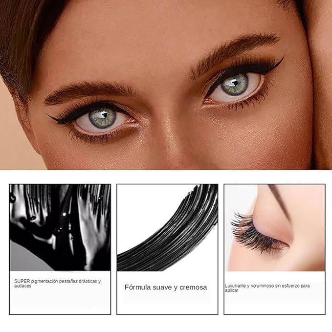Silk Fiber Lash Mascara Smudge-Proof Extension Voluminous Fiber Mascara Natural & Waterproof Long-Lasting No Flaking/No Clumping (3 Packs)