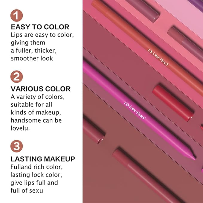 evpct 1Pcs Nude Brown Beige Matte Long Lasting Lip Liner Pencils Makeup for Shaping & Sculpting Lips, No Transfer Long Wear Waterproof Pigmented Lip Liner lipliners Crayon Lipstick Pencil Sharpener 3