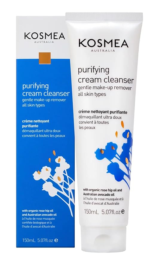 Purifying Cream Cleanser – Hydrating Face Wash for Dry, Sensitive or Normal Skin – Rosehip and Avocado Oil with Vitamins A, B, D – Non-Drying Daily Cleanser – 5.07 fl oz