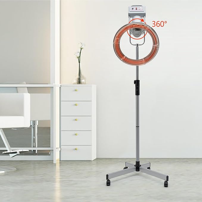 750W 5Heads Infrared Heat Lamp,Hairdressing Heater,Multifunctional Salon Hair Dryer,Hair Color Processor,Hair Treatment Machine,Salon Heat Lamp Headed Lamp (Silver;950W)