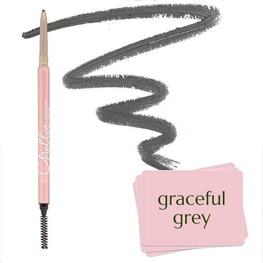 Chella Eye Brow Pencil – Easy-to-Use Brow Definer for Shaping, Filling & Blending – Long-Wear Grey Eyebrow Pencils for Women with Precise Tip (Grey)