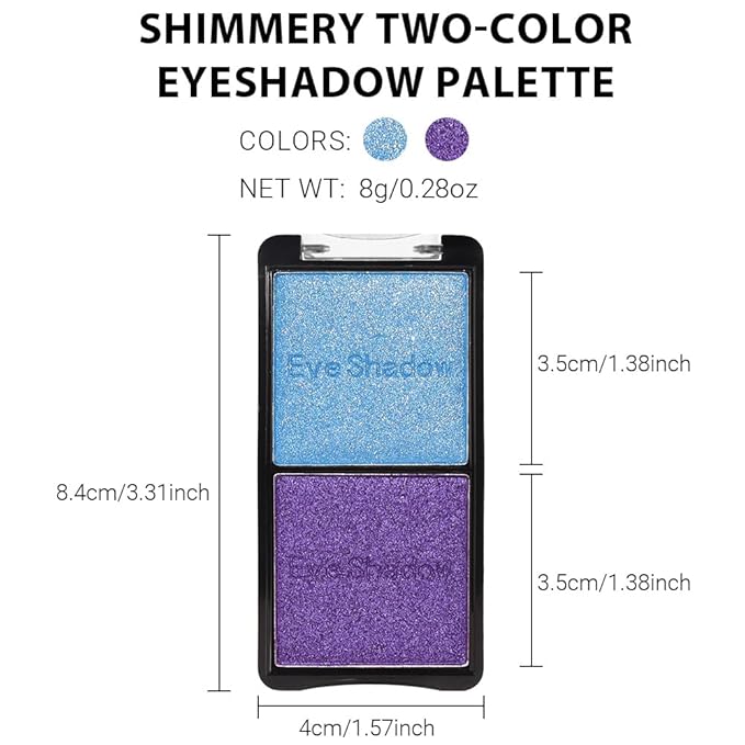 Double color eye shadow, Eyeshadows Creamy, high pigment eye makeup palette, matte shimmer metal eye shadow powder, Blendable, Ultra-Pigmented, Easy to Apply, Matte & Shimmer, (02)