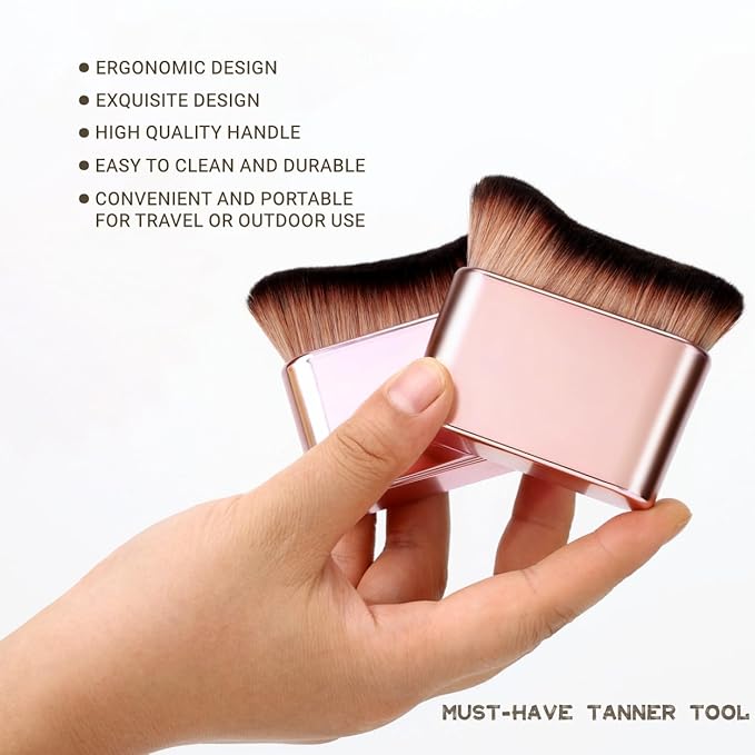 Self Tanner Brush - Large Body Makeup Brush for Self Tanner, Kabuki Blend Applicator for Body Coverage Perfector Foundation Makeup Tanning Lotion, Fake Tan, Tanning Mousse, Sunless Tan