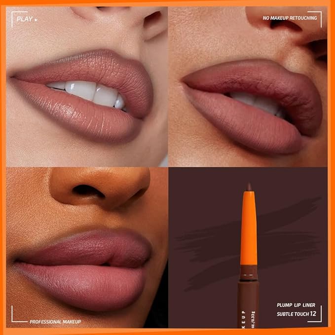 Retractable Lip Liner Pencil for Shaping & Sculpting Lips,Creamy Matte Gel Crayon Lip Liner Pencil delineador de labios,Long Lasting Waterproof Lipstick LipLiner (12#, 1 Count (Pack of 1))