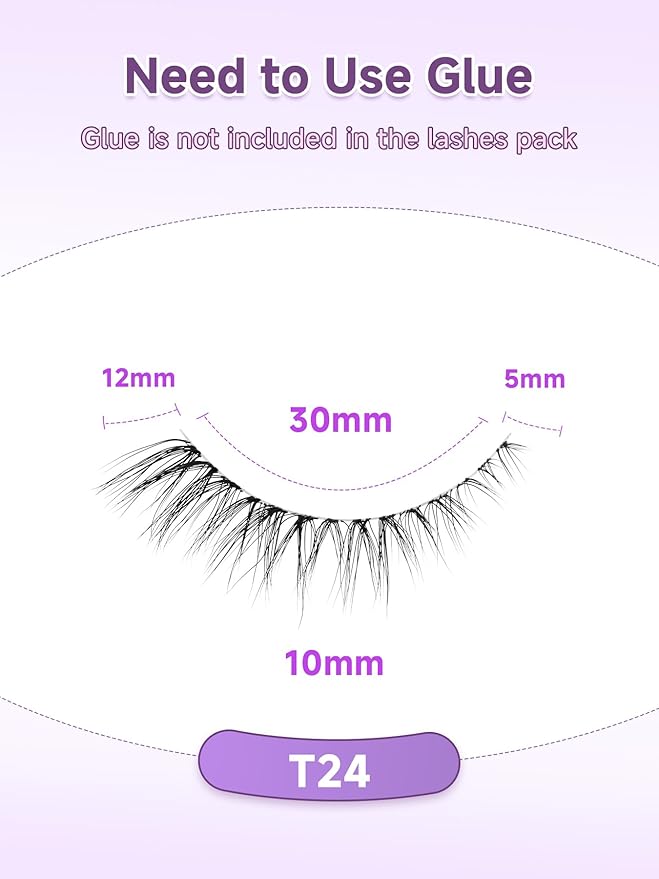 False Eyelashes Natural 11mm Short Lashes Wispy Eyelashes with Thin Band 3D Volume False Lashes Soft Strip Lashes Pack C Curl Natural Eyelashes Fake Lashes 7 Pair EVENTILL
