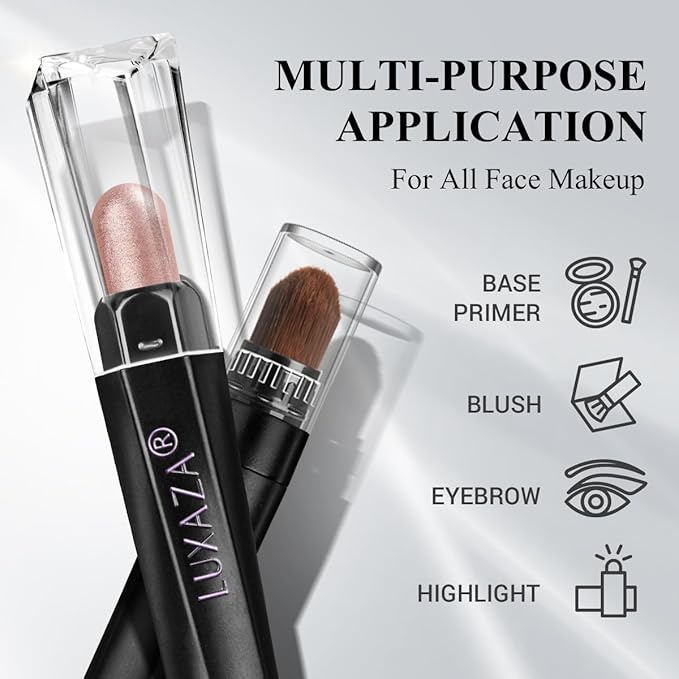 Classic 3PCS Neutral Eyeshadow Stick Makeup Set, Metallic Shimmer Matte Cream Eye Shadow Eyeliner Brightener Pencil Crayon - Rosewood Bloom