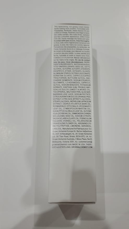 Grown Alchemist Regenerating Hand Cream with Nourishing Phyto-Peptide Almond & Sage, 40 mL
