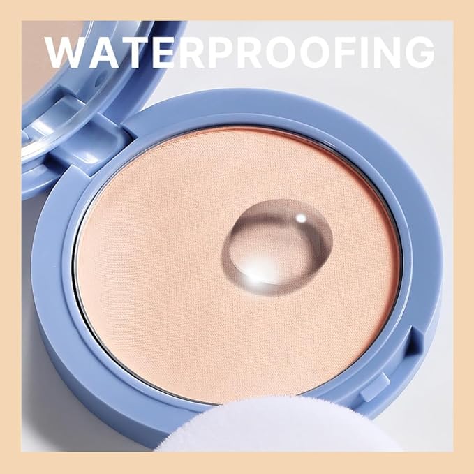 evpct Oil Control Pressed Face Powder Compact for Women, Translucent Setting Powder Makeup Foundation for Women, Waterproof Long Lasting Lightweight, polvo compacto de maquillaje, 20 Ivory