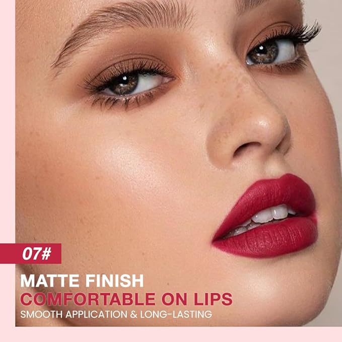 evpct Ruby Red Matte Creamy Retractable Lip Liner Pencils for Shaping & Sculpting Lips, Lip Pencils for Women Long Lasting Waterproof Rich Lip Colors Liner Crayon Lipstick delineador de labios 07