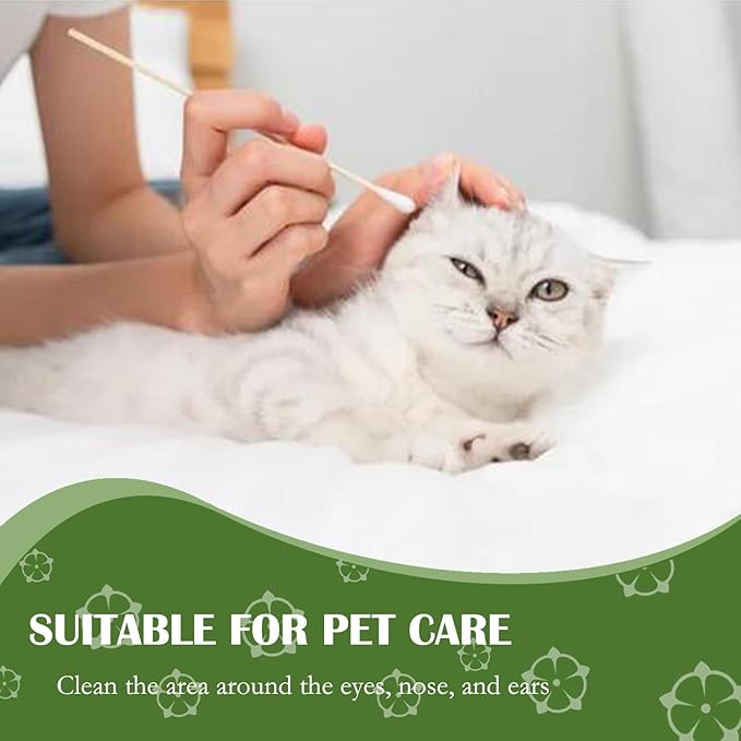 6 inch Long Cotton Swabs in Storage Box 500PCS,Bamboo Sticks & Highly Absorbent Tipped Applicators for Makeup, Gun Cleaning, Pet Care