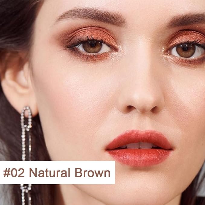 Eyebrow Powder Stamp Stencil Set, Eyebrow Stencils Shaping Kit, Long-Lasting Soft and Natural Eyebrow Powder for Women Girl, Includes Brush&Stencils, (A02#Brown, 1 Kit)