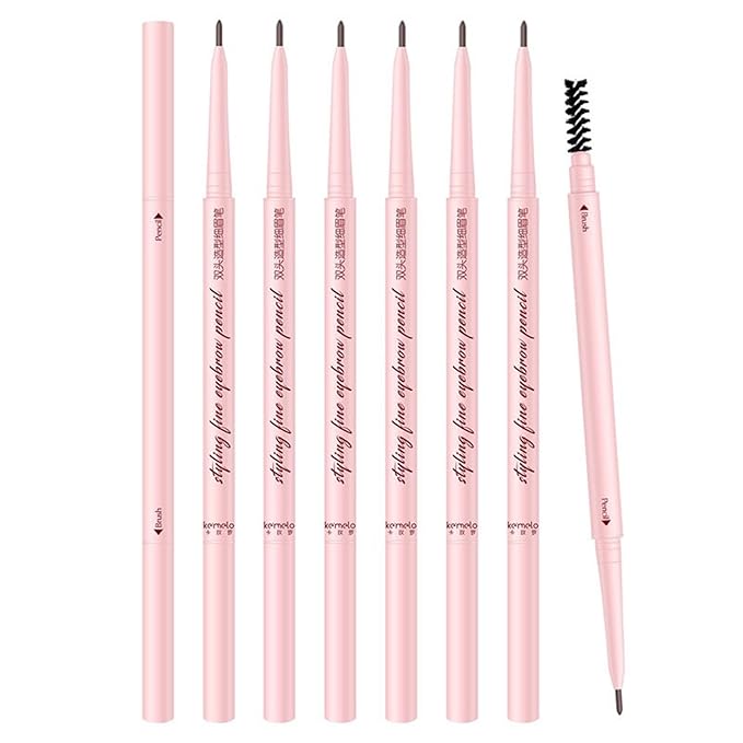 Eyebrow Pencils for Women,6Pack Micro Eyebrow Pencil Waterproof Smudgeproof,Ultra-Precise Tip Long-Lasting Brow Pencils for Natural Looking Eyebrows,Built-In Spoolie Brush,01 Elegant Tea Brown.