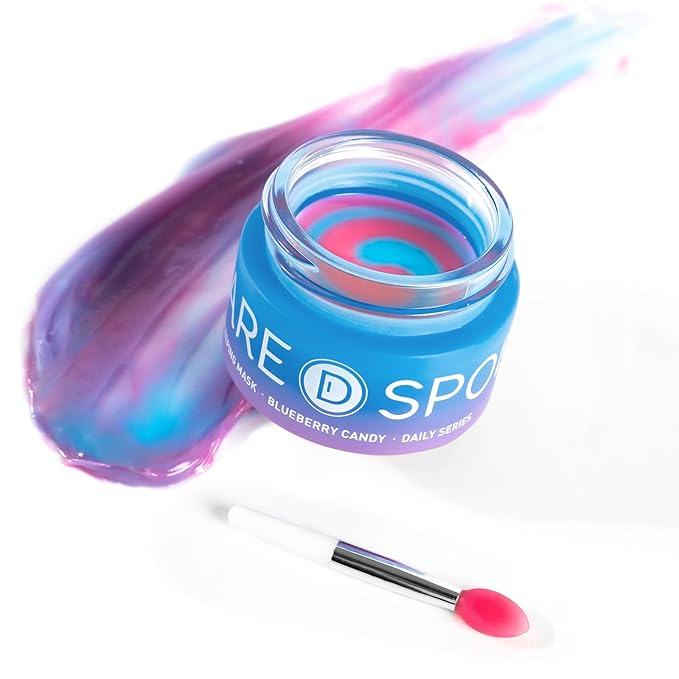 Lip Sleeping Mask Blueberry Candy Glow Balm - Long-Lasting Lip Treatment Overnight, Lip Care Hydration, Repair for Dry Cracked Lips, Soft and Nourished Sweet Lips Daily - 0.42 Fl Oz