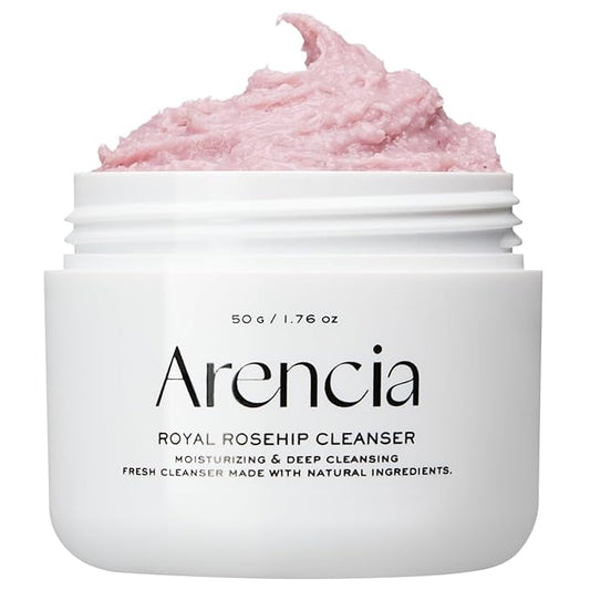 Rosehip Brightening Rice Mochi Face Cleanser & Daily Scrub - Moisturizing, Exfoliating & Deep-Cleansing - All Skin Types with Rice Powder & Rice Water (1.76oz)