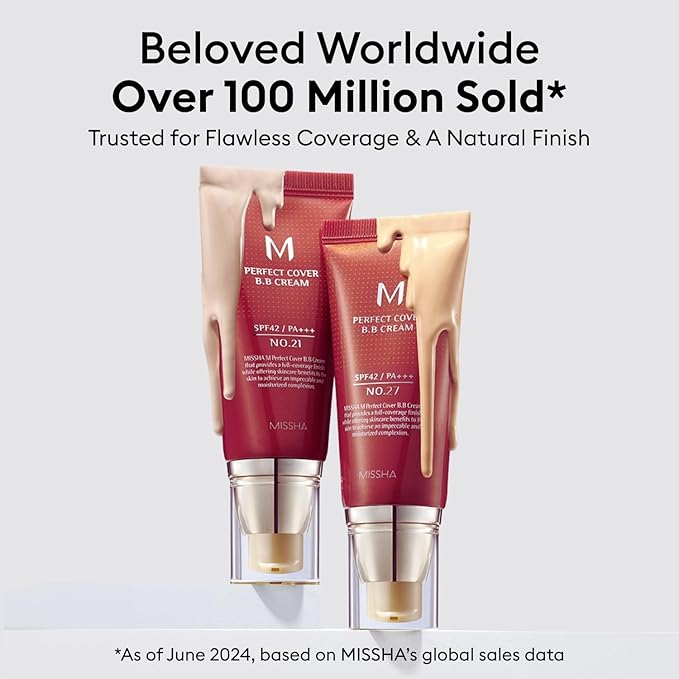 MISSHA M Perfect Cover BB Cream Dual Pack No.21 Light Beige - Light with Cool Undertone SPF 42 PA +++ 1.69 Fl Oz - Tinted Moisturizer with SPF
