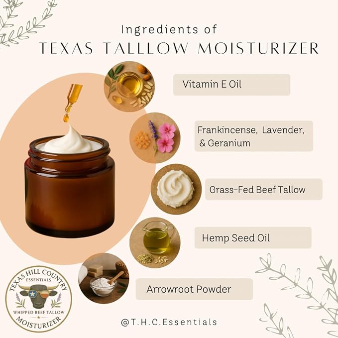 Organic Grass‑Fed Beef Tallow Moisturizer – Face, Body & Hands – Natural Eczema Relief