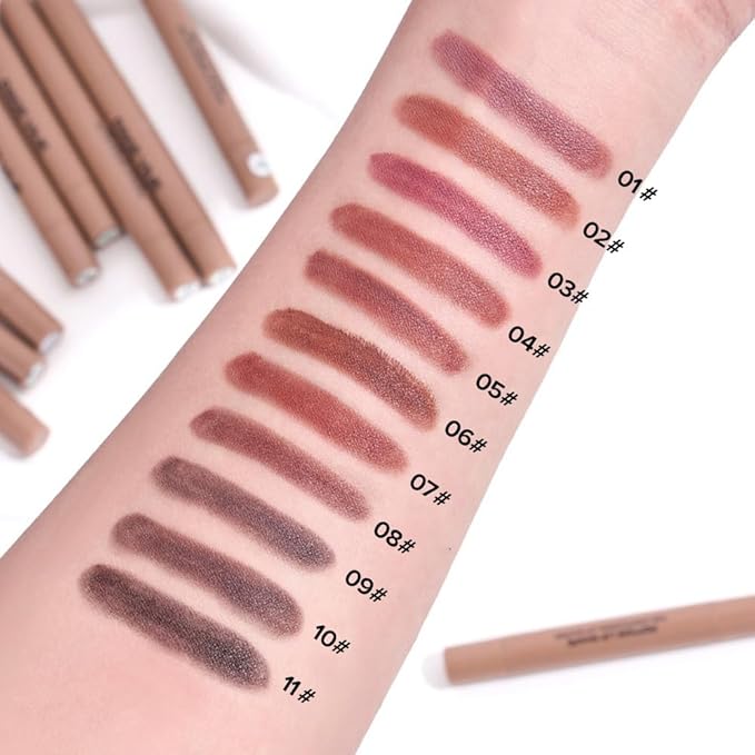 Plump Matte Crayon Lip Liner Pencil, Deep Black Lip Liners Lipstick, Long-Lasting Waterproof Creamy Formula, With Silicone Smudger for Define Contours & Sculpting Lip, 0.75g/0.026oz