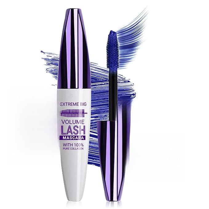 Blue Mascara for Eyelashes,5D Colored Mascara Volume and Length Waterproof,Natural Curling for Women Eye Makeup