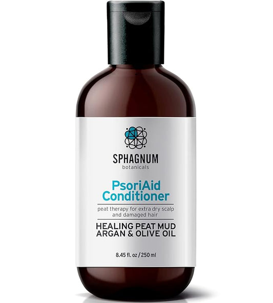 Psoriasis Conditioner - Peat Mud Treatment for Thin, Dry and Damaged Hair. Best Hypoallergenic Minerals with Argan & Olive Oil for Silky Hair. Paraben, Sulfate Free. 8.45 oz