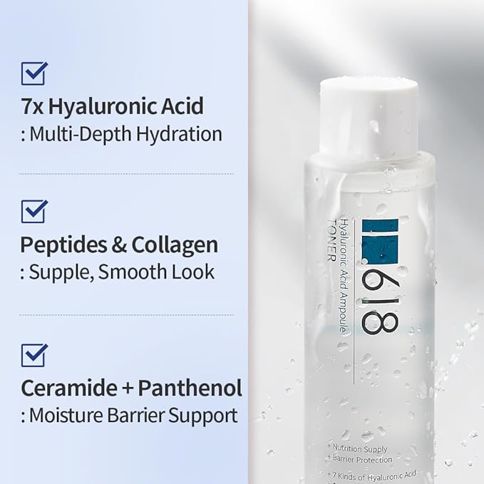 1.618 Multi-Layer Hydration Toner – Hyaluronic Acid + Panthenol + Collagen Complex | K-Beauty Face Toner for Radiant, Supple Skin | 6.7 fl oz