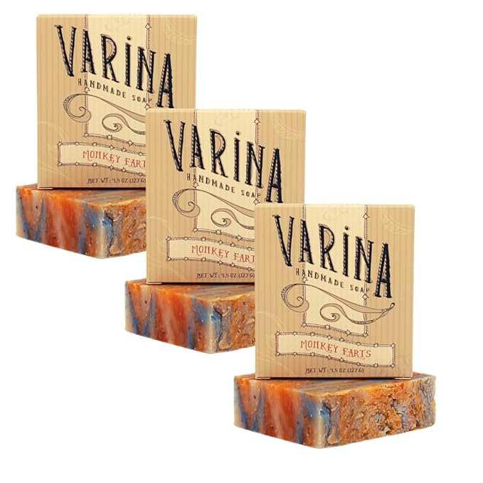 Natural Monkey Farts Bar Soap - Gentle Cleansing for Sensitive Skin, Fruity - 3 Pack