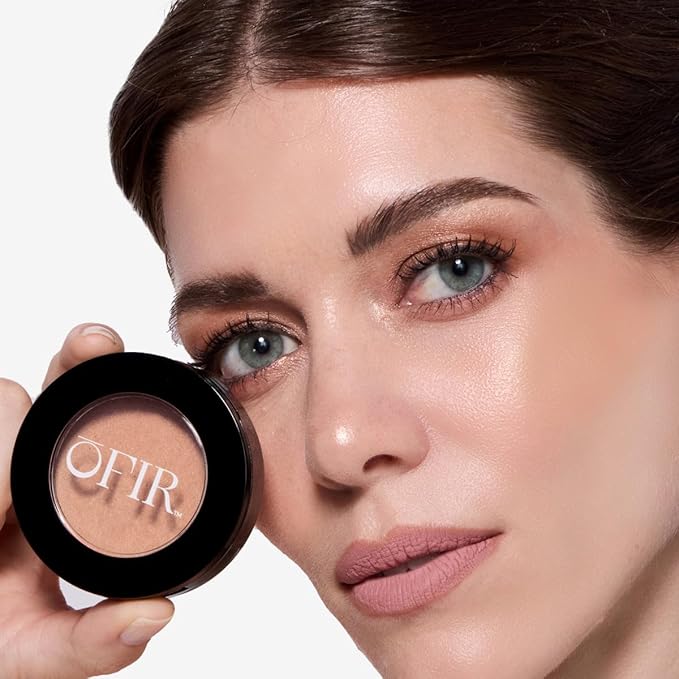 OFIR Elation Powder Blush for Cheeks | Buildable Pigment Adds Radiant Tone | Blurring Powder Softens Lines | Lightweight Texture for Lasting Glow | Longan Berry - Bronzed Nude Shade 0.13 Oz